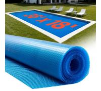 VEVOR Cubierta Solar para Piscina Rectangular, 10,97 x 5,49 m, con Material de Burbujas y PE, Absorción de Calor Durante el Día, Retención de Calor Durante la Noche, 0,2 mm de Grosor, Color Azul