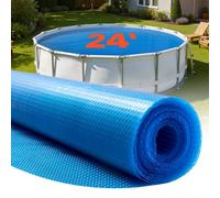VEVOR Cubierta Solar Redonda para Piscina, 7,32 m de Diámetro, con Burbujas y Material PE, Absorción de Calor Durante el Día, Retención de Calor Durante la Noche, Grosor de 0,3 mm, Color Azul