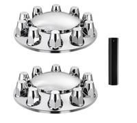 VEVOR Cubiertas de Rueda de Eje Delantero Abovedado para Camión Semirremolque, Resistentes a la Oxidación con Revestimiento de ABS, Ajuste Universal, Herramienta de Instalación Incluida, Φ 352 x 90 mm