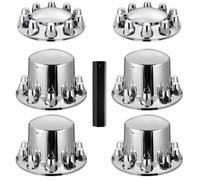 VEVOR Cubiertas de Rueda de Eje Delantero Trasero Camión Semirremolque, Cubiertas de Tuercas ABS Resistentes a la Oxidación, Ajuste Universal, con Herramienta Instalación, Φ352 x 90/354 x 220 mm