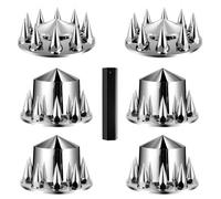 VEVOR Cubiertas para Eje Delantero y 4 para Eje Trasero con Púas para Camión Semirremolque, ABS Resistentes a la Oxidación, Ajuste Universal, con Herramienta de Instalación, Φ353 x 108/354 x 233 mm