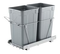 VEVOR Cubo de Basura Extraíble Doble para Armarios de Cocina, para Debajo del Fregadero, con Sistema Deslizante de Extensión Completa de Metal Resistente y Asa, 2 x 24,85 L, 556 x 270 x 480 mm