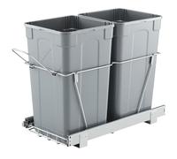 VEVOR Cubo de Basura Extraíble Doble para Armarios de Cocina, para Debajo del Fregadero, con Sistema Deslizante de Extensión Completa de Metal Resistente y Asa, 2 x 24,85 L, 556 x 270 x 480 mm