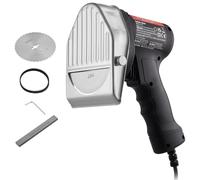 VEVOR Cuchillo Kebab Eléctrico 80 W, Shawarma Döner Kebab Cortador de Carne Turco Comercial de Acero Inoxidable, con 2 Cuchillas Diámetro 100 mm, Grosor Ajustable 0-8 mm, para Restaurante, Snack-Bar