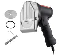 VEVOR Cuchillo Kebab Eléctrico 80 W, Shawarma Döner Kebab Cortador de Carne Turco Comercial de Acero Inoxidable, con 2 Cuchillas Diámetro 100 mm, Grosor Ajustable 0-8 mm, para Restaurante, Snack-bar