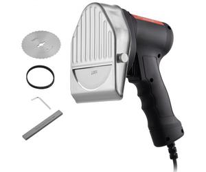 VEVOR Cuchillo Kebab Eléctrico 80 W, Shawarma Döner Kebab Cortador de Carne Turco Comercial de Acero Inoxidable, con 2 Cuchillas Diámetro 100 mm, Grosor Ajustable 0-8 mm, para Restaurante, Snack-bar