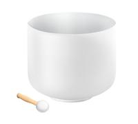 VEVOR Cuenco de Cristal, con Nota F para el Chakra del Corazón, con Mazo de Goma y Junta Tórica, Perfecto para Meditación, Yoga, Baños de Sonido, Sanación con Sonido, 203 x 203 x 165 mm, Blanco