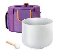 VEVOR Cuenco de Cristal, Cuenco de Canto para Chakras del Corazón con Nota F, Mazo de Goma, Junta Tórica y Bolsa de Transporte, para Meditación, Yoga, Baño de Sanación Sonora, 203 x 203 x 165 mm