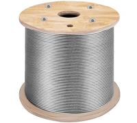 VEVOR Cuerda de Alambre de Acero Inoxidable T316 150 m, Cable de Alambre de 1 T con Resistencia a Rotura de 11,14 KN / 2,500 lbs, Construcción de Cable de Alambre 1 x 19 para Aparejo y Elevación