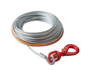 VEVOR Cuerda de Cabrestante 9,5 mm x 22,9 m Cable Sintético Resistencia a la Rotura 67,6 kN con Funda Protectora, Gancho de Cabrestante Forjado, Correa de Tracción para ATV, UTV, Vehículo, Camioneta