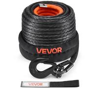 VEVOR Cuerda de cabrestante de 9,5 mm x 30,5 m, cable sintético de resistencia a la rotura de 117,9 kN con funda protectora, gancho de cabrestante forjado, correa de tracción para SUV, vehículos todot