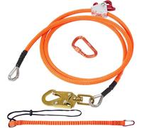 VEVOR Cuerda de Seguridad Núcleo de Acero 12,7 mm Cuerda de Escalada 3 m con Mosquetón de Aleación de Acero Aluminio Tensión de Rotura de 35,7 kN para Protección contra Caídas, Trepador de Árboles