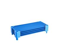 VEVOR Cuna Apilable para Niños 4 Piezas Cuna Portátil para Siesta de Niños 130x57 cm Cunas para Guardería para Niños Camas para Guardería en Aulas Preescolares para Dormir, Descansar, Siestas, Azul
