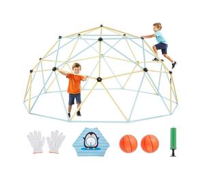 VEVOR Cúpula de Escalada 305 cm Juego de Cúpula Geométrica con 2 Pelotas, 1 Red, 1 Bomba de Aire Capacidad de Carga de 453 kg Juego de Domo de Escalada para Jardín, Parque, Exterior, Azul y Amarillo