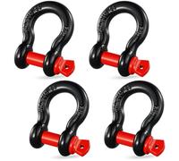 VEVOR D Ring Grillete 3.25T Juego de 4 Grillete de aleación de Acero 13T de Resistencia a la Rotura con Pasador de Tornillo de 19 mm, grillete de Remolque para vehículos Todo Terreno, Accesorios de