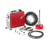VEVOR Desatascador de Tuberías Eléctrico 390 W 1400 RPM con Cable de Resorte de 12 m x 16 mm, 4,5 m x 16 mm, 8 m x 9,5 mm y 6 Cabezales de Limpieza, Apto para Tuberías de 50 a 110 mm de Diámetro