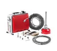 VEVOR Desatascador de Tuberías Eléctrico 390 W 1400 RPM con Cable de Resorte de 12 m x 16 mm, 4,5 m x 16 mm, 8 m x 9,5 mm y 6 Cabezales de Limpieza, Apto para Tuberías de 50 a 110 mm de Diámetro