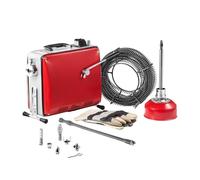 VEVOR Desatascador de Tuberías Eléctrico 400 W 1400 RPM con Cable de Resorte de 20 m x 16 mm, 5 m x 9,5 mm, 0,4 m x 12 mm y 6 Cabezales de Limpieza, Apto para Tuberías de 50 a 110 mm de Diámetro