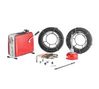 VEVOR Desatascador de Tuberías Eléctrico 500 W 1400 RPM con Cable de Resorte de 40 m x 16 mm, 0,4 m x 12 mm, 5 m x 9,5 mm y 6 Cabezales de Limpieza, Apto para Tuberías de 50 a 110 mm de Diámetro