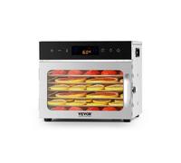 VEVOR Deshidratador de Alimentos 6 Bandejas de Acero Inoxidable 400W 30 a 90 °C