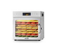 VEVOR Deshidratador de Alimentos 8 Bandejas de Acero Inoxidable Secador de Alimentos Eléctrico 400 W con Temperatura Ajustable y Temporizador de 24 Horas para Cecina, Frutas, Verduras, Hierbas