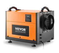 VEVOR Deshumidificador 50 L, Portátil, de Metal, Industrial, con Manguera Drenaje y Pantalla LED, para Sótanos, Lavanderías y Trasteros, Descongelación y Drenaje Automáticos, 520 x 355 x 350 mm