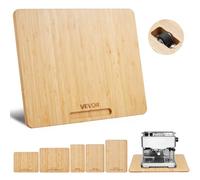 VEVOR Deslizador para Electrodomésticos 330 x 406 x 21 mm Bandeja Deslizante de Madera Grosor de 1,8 cm con Ruedas de Goma y Asa Hueca Ideal para Cafeteras y Encimeras de Cocina, Color de Madera