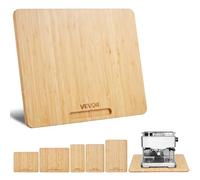 VEVOR Deslizador para Electrodomésticos 330 x 406 x 21 mm Bandeja Deslizante de Madera Grosor de 1,8 cm con Ruedas de Goma y Asa Hueca Ideal para Cafeteras y Encimeras de Cocina, Color de Madera