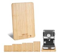 VEVOR Deslizador para Electrodomésticos 356 x 241 x 21 mm Bandeja Deslizante de Madera Grosor de 1,8 cm con Ruedas de Goma y Asa Hueca Ideal para Cafeteras y Encimeras de Cocina, Color de Madera