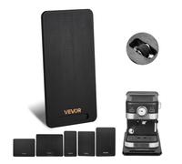 VEVOR Deslizador para Electrodomésticos 368 x 191 x 21 mm Bandeja Deslizante de Madera Grosor de 1,8 cm con Ruedas de Goma Silenciosas y Asa Hueca ideal para Cafeteras y Encimeras de Cocina, Negro