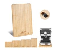 VEVOR Deslizador para Electrodomésticos 406 x 305 x 21 mm Bandeja Deslizante de Madera Grosor de 1,8 cm con Ruedas de Goma y Asa Hueca ideal para Cafeteras y Encimeras de Cocina, Color de Madera