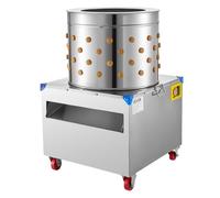 VEVOR Desplumadora Eléctrica de Pollos, Tambor 50 cm, 1500 W, 275 RPM, con 106 Dedos Suaves y Ruedas de Transporte, Acero Inoxidable, para Procesar de 2 a 4 Pollitos a la Vez, 560 x 560 x 890 mm