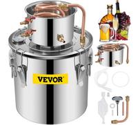 VEVOR Destilador de Agua, 21 L con Termómetro Conveniente Destilación Filtro Portátil Purificador Destilador de Agua, 4,7 kg Acero Inoxidable Destilador de Agua Máquina para el Agua Destilada Casera