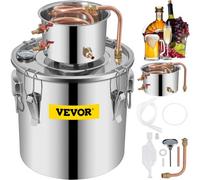 VEVOR Destilador de Alcohol, 38,5 L 35 x 40 cm Equipo para Destilación de Agua, Acero Inoxidable Destilador de Bebida con Termómetro para Destilar Vino de Frutas, Agua, Brandy, Extracción de Plantas