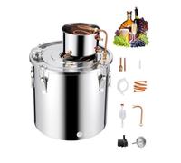 VEVOR Destilador de Alcohol Acero Inoxidable de 50 L con Bobina de Cobre, Kit de Fermentación para Refinación de Cerveza Casera con Termómetro y Bomba, para Vino, Whisky, Brandy, Φ 400 x 400 mm
