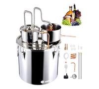 VEVOR Destilador de Alcohol, de Acero Inoxidable de 50 L con Bobina de Cobre, Kit de Destilador de Doble Condensador con Destilación Secundaria, para Vino, Whisky, Brandy, Plata, Φ 400 x 510 mm