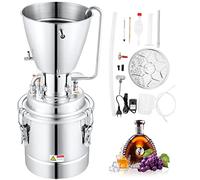 VEVOR Destilador de Alcohol para Uso Doméstico con Bomba de Agua 6,8-8 W Capacidad de 70L Kit de Destilación de Alcohol de Acero Inoxidable Kit de Destilador de Agua para Vino, Licor, Aceite Esencial