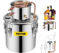 VEVOR Destilar Alcohol Destilador de Agua 11,4 L Acero Inoxidable 25 x 25 cm Enfriamiento Rápido