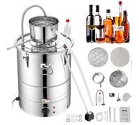 VEVOR Destilador de Alcohol de Agua 50 L Alambique de alcohol 2800 W Destilador de Acero Inoxidable con Bomba de Agua 6,8-8 W Juego Completo para Vinos de Frutas, Whisky, Brandy, Champán, Vodka