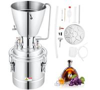 VEVOR Destilador de Alcohol para Uso Doméstico con Bomba de Agua 6,8-8 W Capacidad de 70L Kit de Destilación de Alcohol de Acero Inoxidable Kit de Destilador de Agua para Vino, Licor, Aceite Esencial