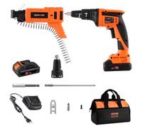 VEVOR Destornillador Placo 20 V Máximo Kit de Destornillador Inalámbrico para Placas de Yeso 4200 rpm con Baterías Cargador Longitud de Profundidad de Tornillo Ajustable para Placas de Yeso