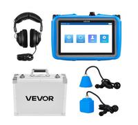 VEVOR Detector de Fugas de Agua en Tuberías, 1-10 000 Hz, Pantalla Táctil 17,78 cm, con Sensores Horizontales y Verticales, Auriculares, Tarjeta SD 8 GB y Estuche de Transporte, 220 x 150 x 50 mm
