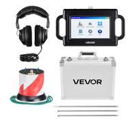 VEVOR Detector de Fugas de Agua para Tuberías, 1-5000 Hz, Pantalla Táctil de 17,78 cm, 2 m de Profundidad, con Sensor, 3 Varillas de Escucha, Auriculares, Tarjeta de 8 GB y Estuche de Transporte
