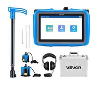 VEVOR Detector de Fugas de Agua para Tuberías Subterráneas, 5 m de Longitud, con Pantalla Táctil de 17,78 cm y 1-10 000 Hz, Sensor Mediano y Grande, 3 Varillas de Escucha, Auriculares y Estuche