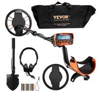 VEVOR Detector de Metales para Adultos y Niños 25,4cm Detector de Metales Profesional Ajustable Resistente al Agua Bobina IP68 Pantalla LCD 7 Modos Chip DSP Avanzado Ligero para Búsqueda de Moneda Oro