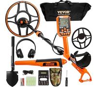 VEVOR Detector de Metales Profesional Mango de 99-127 cm Detector Recargable Bobina de Búsqueda 30 cm Pantalla LCD IP68 Impermeable 7 Modos DSP Chip Auriculares Bluetooth para Búsqueda de Monedas Oro