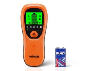 VEVOR Detector Electrónico de Vigas de Pared 5 en 1, con Sensor Inteligente, Pantalla LCD y Alarma Sonora a Detectar Vigas de Madera y Metálicas, Cables Eléctricos, Naranja, 170 x 72 x 37 mm
