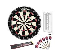 VEVOR Diana de 451 mm con 6 Dardos con Punta de Acero y Kit de Puntuación, Fibra de Sisal Autorreparable, con Diana sin Grapas y Anillo Giratorio, para Familiares, Amigos, Pareja o Padres, Negro