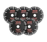 VEVOR Disco de Corte de Diamante 133 mm, Juego de 5 Piezas, Disco para Rozadora de Pared con Segmentos 2 mm, Eje 20 mm, Núcleo de acero 65Mn para Ladrillo Hormigón Tuberías Mampostería y Cableado