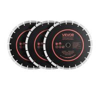 VEVOR Disco de Corte de Diamante 306 mm, Juego de 3 Piezas, Disco para Rozadora de Pared con Segmentos 2 mm, Eje 25,4 mm, Núcleo de acero 65Mn para Ladrillo Hormigón Mampostería Cableado y Tuberías